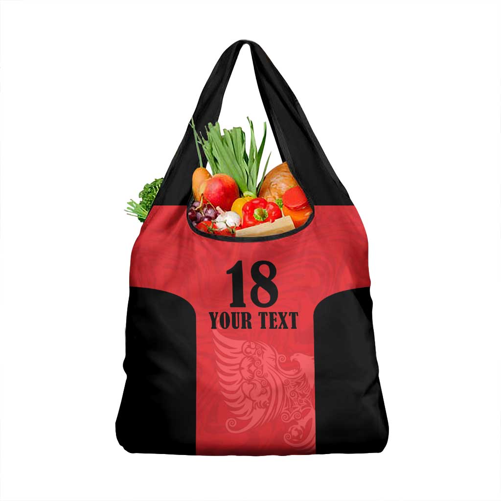 Custom Albania Football Pride Grocery Bag Kuqezinjte Eagle Red Version - Wonder Print Shop
