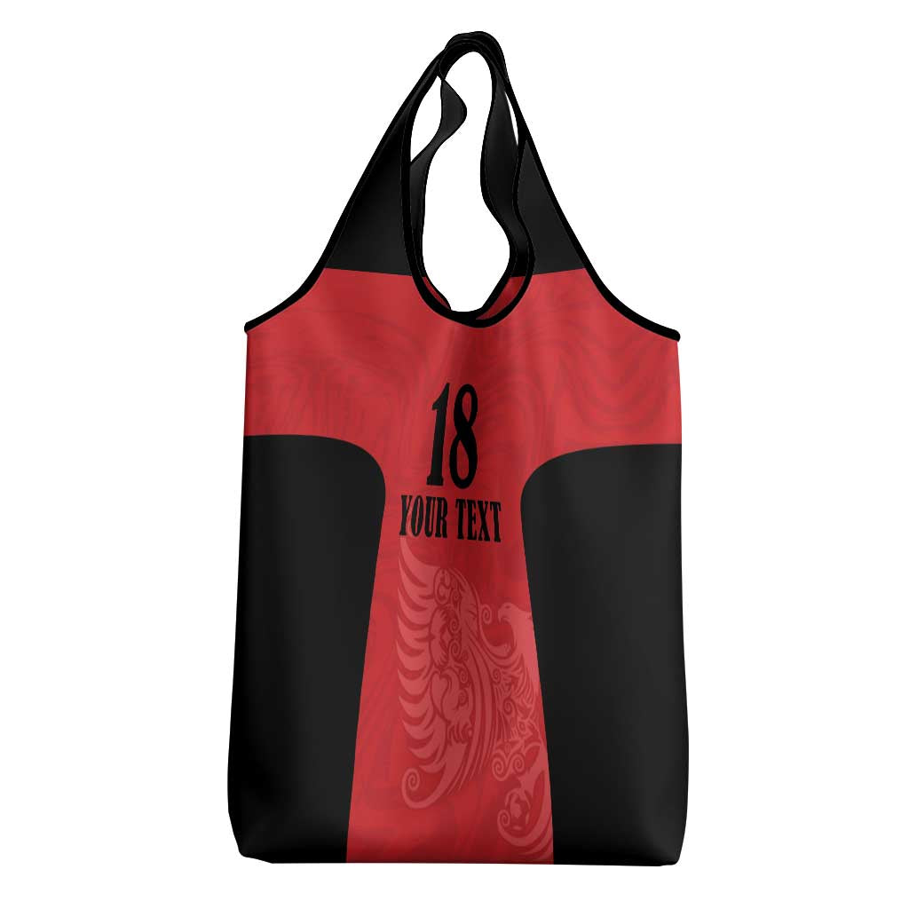 Custom Albania Football Pride Grocery Bag Kuqezinjte Eagle Red Version - Wonder Print Shop