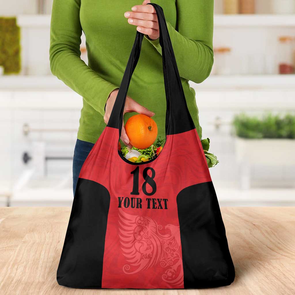 Custom Albania Football Pride Grocery Bag Kuqezinjte Eagle Red Version - Wonder Print Shop
