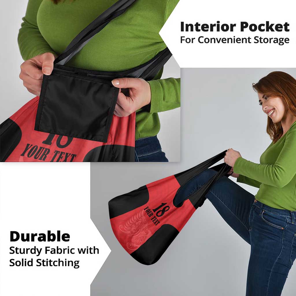 Custom Albania Football Pride Grocery Bag Kuqezinjte Eagle Red Version - Wonder Print Shop