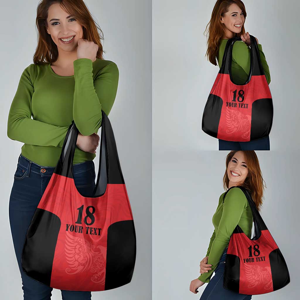 Custom Albania Football Pride Grocery Bag Kuqezinjte Eagle Red Version - Wonder Print Shop