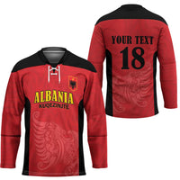 Custom Albania Football Pride Hockey Jersey Kuqezinjte Eagle Red Version - Wonder Print Shop