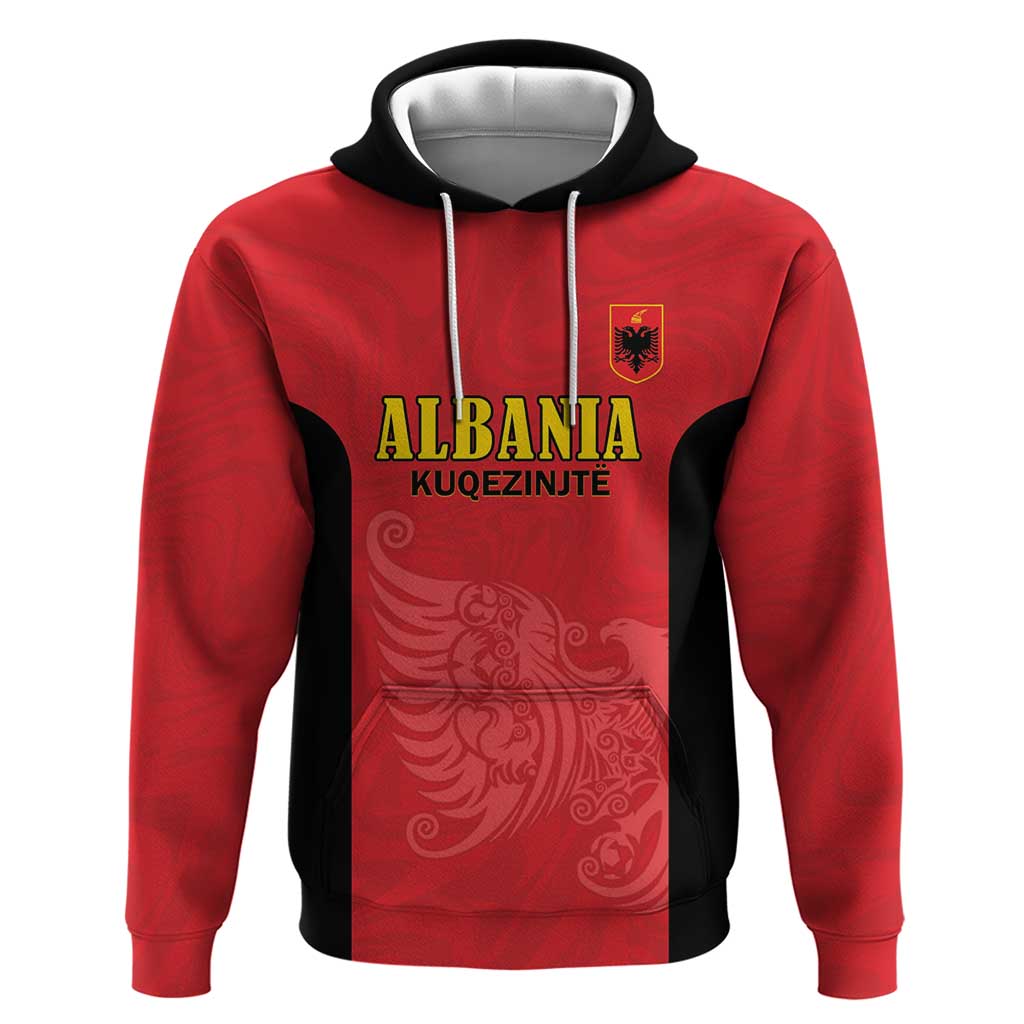 Custom Albania Football Pride Hoodie Kuqezinjte Eagle Red Version - Wonder Print Shop