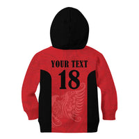 Custom Albania Football Pride Kid Hoodie Kuqezinjte Eagle Red Version - Wonder Print Shop