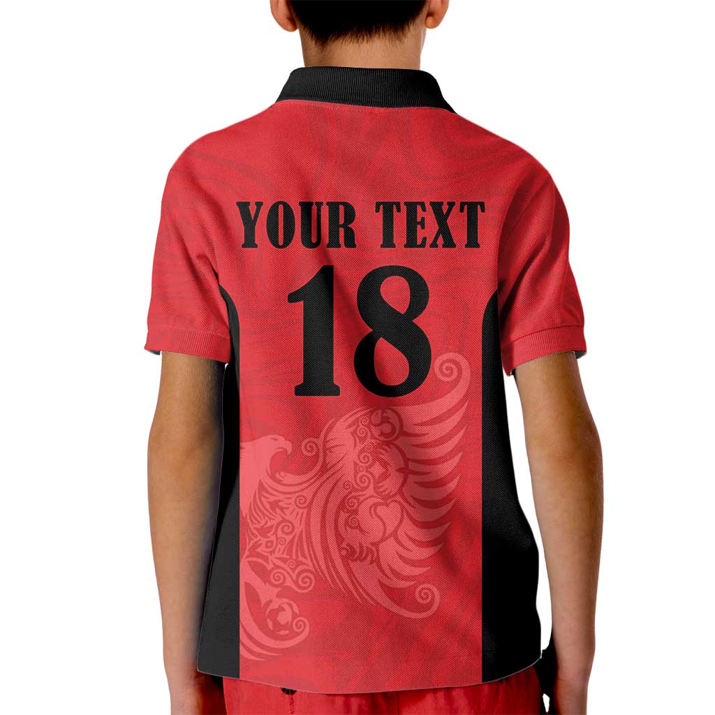 Custom Albania Football Pride Kid Polo Shirt Kuqezinjte Eagle Red Version - Wonder Print Shop