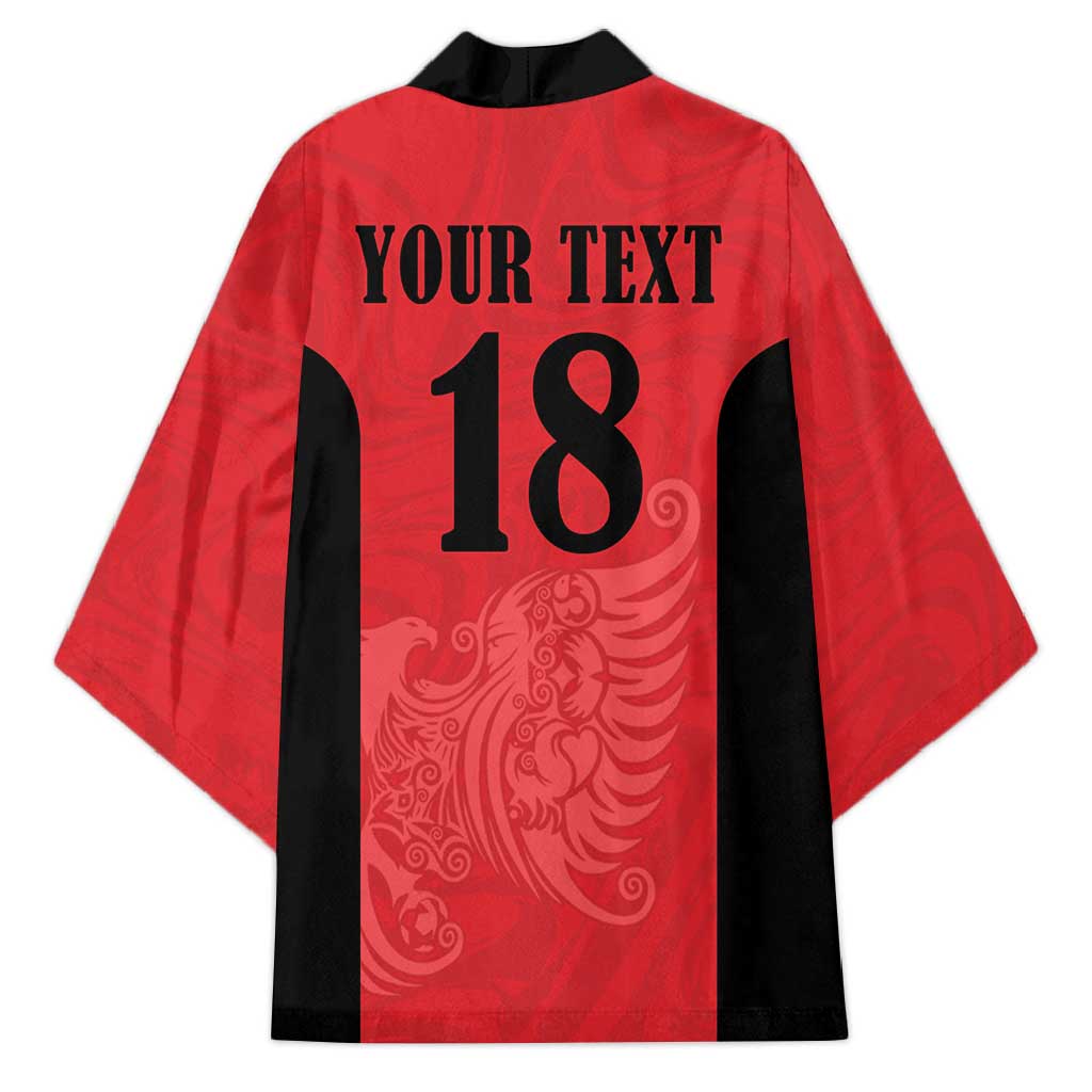 Custom Albania Football Pride Kimono Kuqezinjte Eagle Red Version - Wonder Print Shop