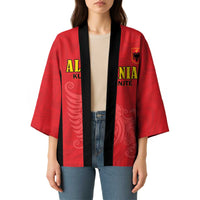 Custom Albania Football Pride Kimono Kuqezinjte Eagle Red Version - Wonder Print Shop