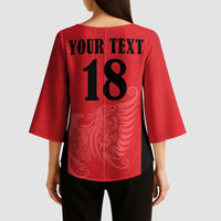 Custom Albania Football Pride Kimono Sleeve Blouse Kuqezinjte Eagle Red Version - Wonder Print Shop