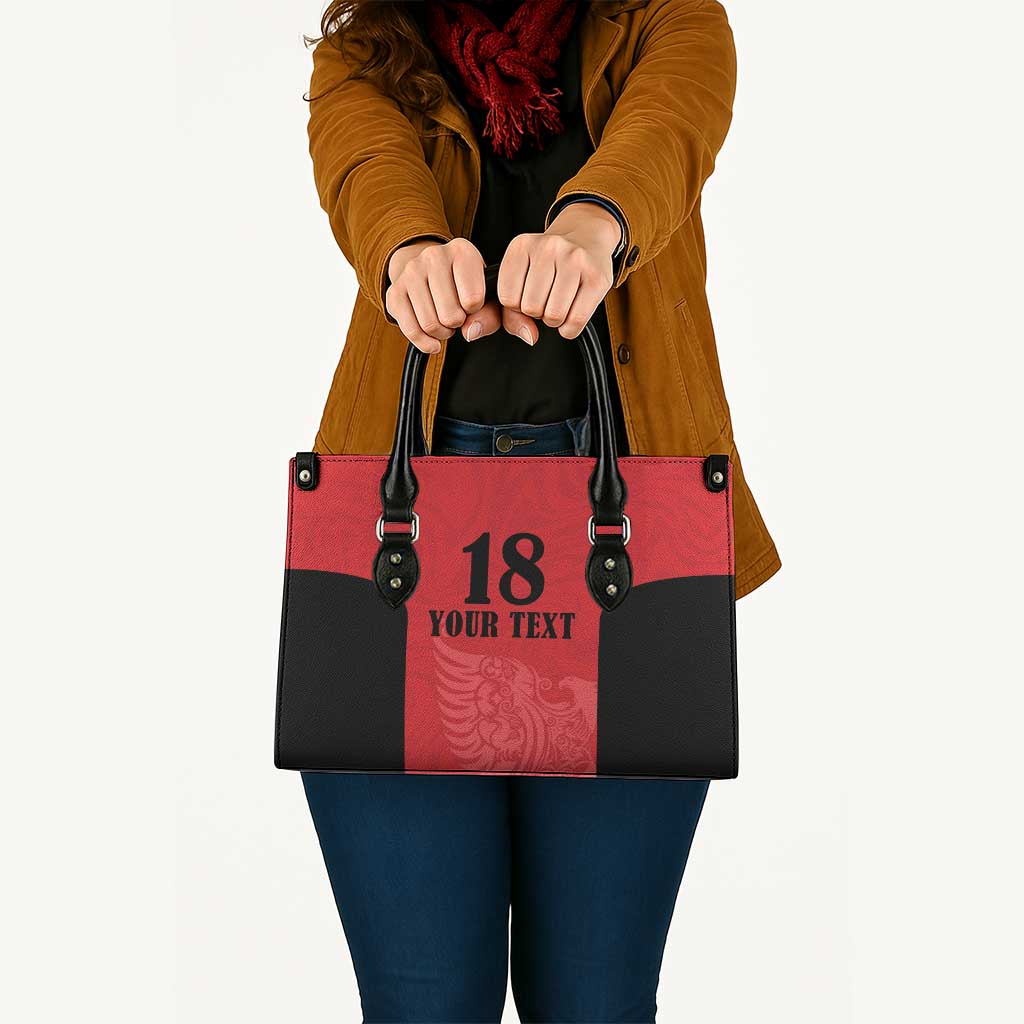 Custom Albania Football Pride Leather Bag Kuqezinjte Eagle Red Version - Wonder Print Shop