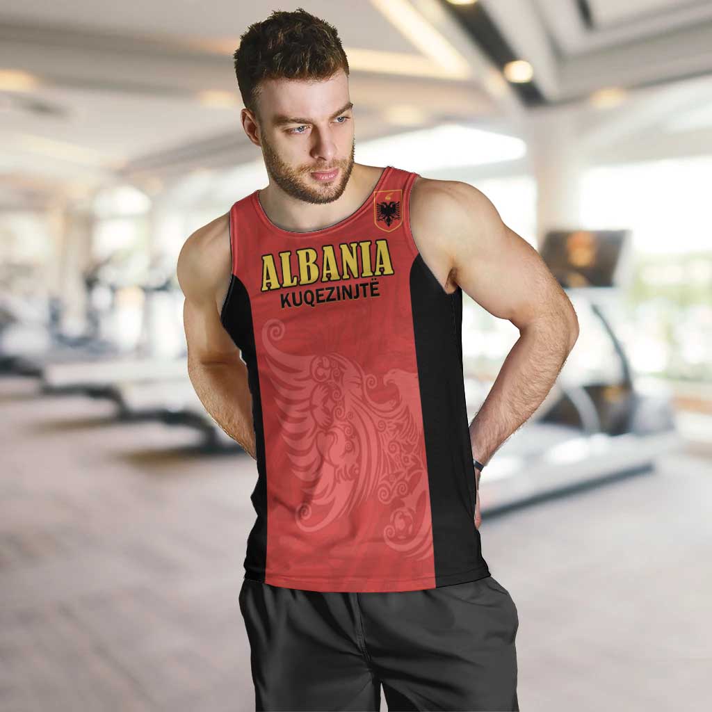 Custom Albania Football Pride Men Tank Top Kuqezinjte Eagle Red Version - Wonder Print Shop