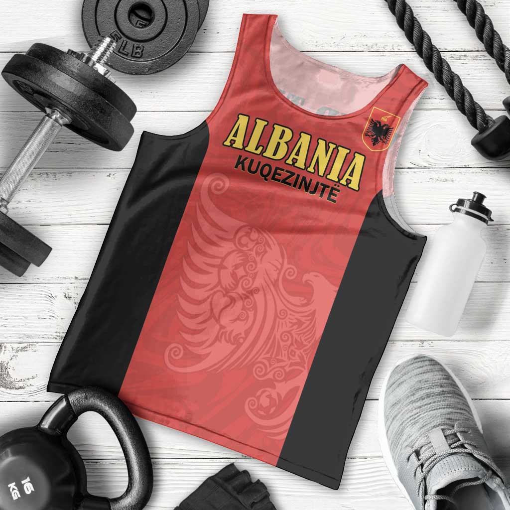 Custom Albania Football Pride Men Tank Top Kuqezinjte Eagle Red Version - Wonder Print Shop
