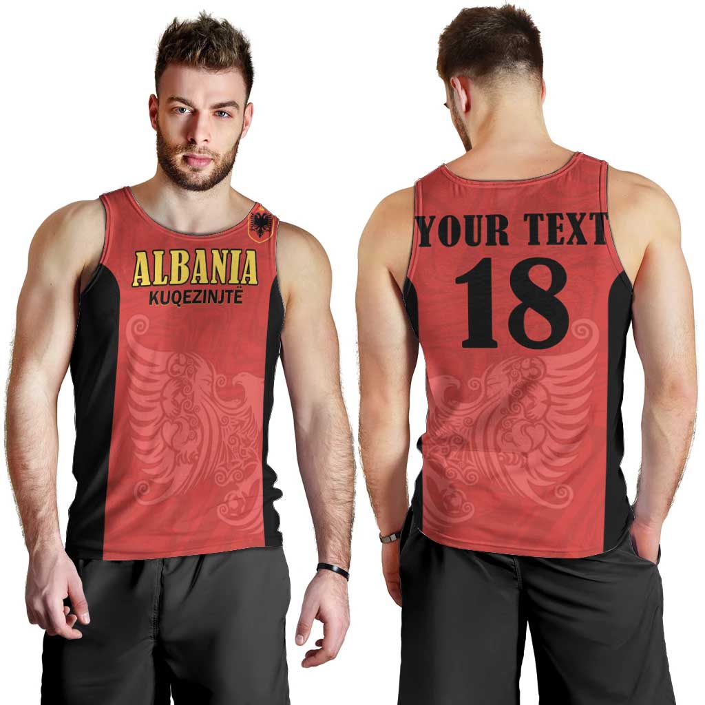Custom Albania Football Pride Men Tank Top Kuqezinjte Eagle Red Version - Wonder Print Shop
