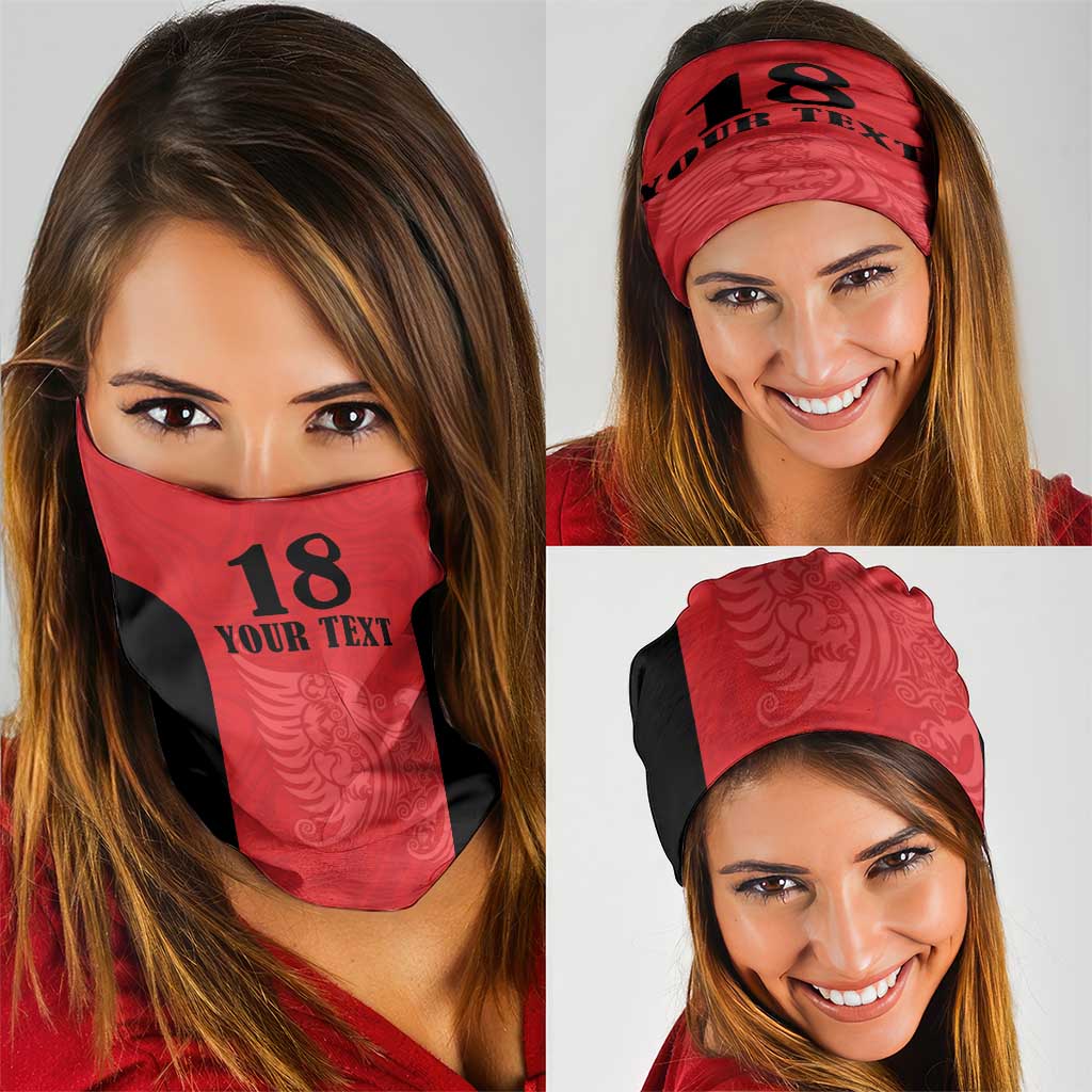Custom Albania Football Pride Neck Gaiter Kuqezinjte Eagle Red Version - Wonder Print Shop
