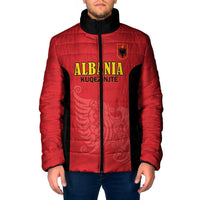 Custom Albania Football Pride Padded Jacket Kuqezinjte Eagle Red Version - Wonder Print Shop