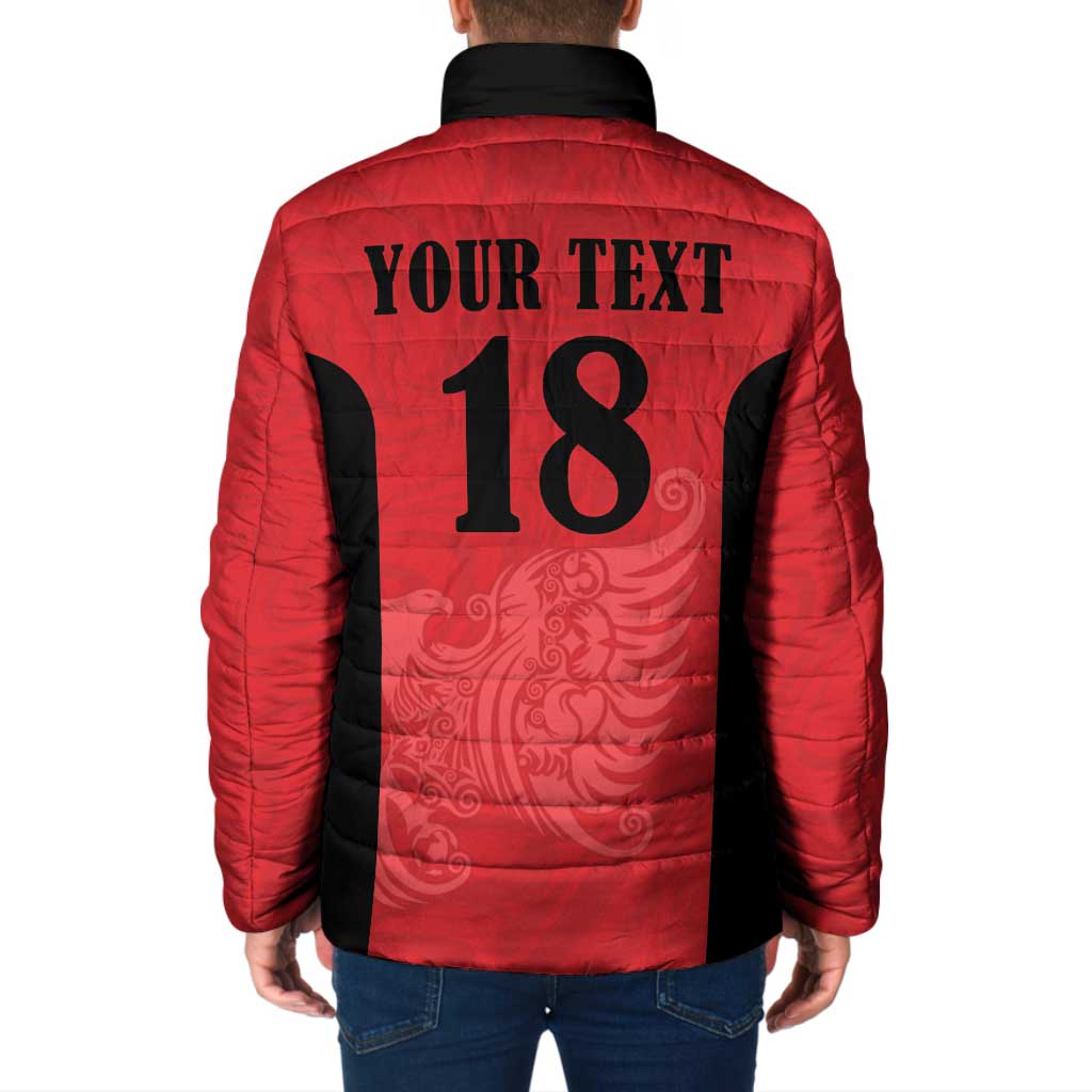 Custom Albania Football Pride Padded Jacket Kuqezinjte Eagle Red Version - Wonder Print Shop