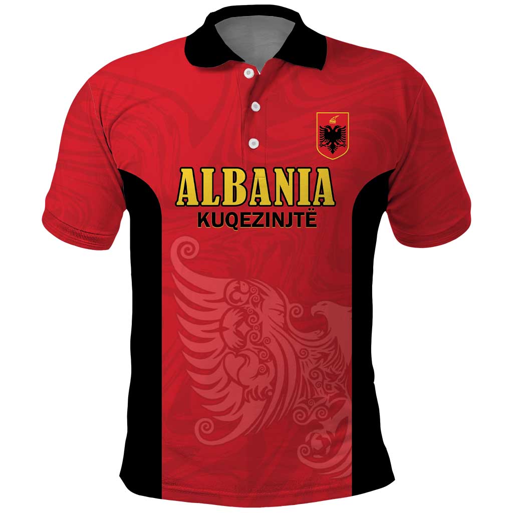 Custom Albania Football Pride Polo Shirt Kuqezinjte Eagle Red Version - Wonder Print Shop