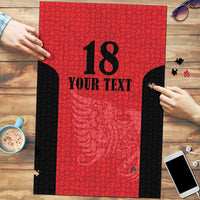 Custom Albania Football Pride Puzzle Kuqezinjte Eagle Red Version - Wonder Print Shop
