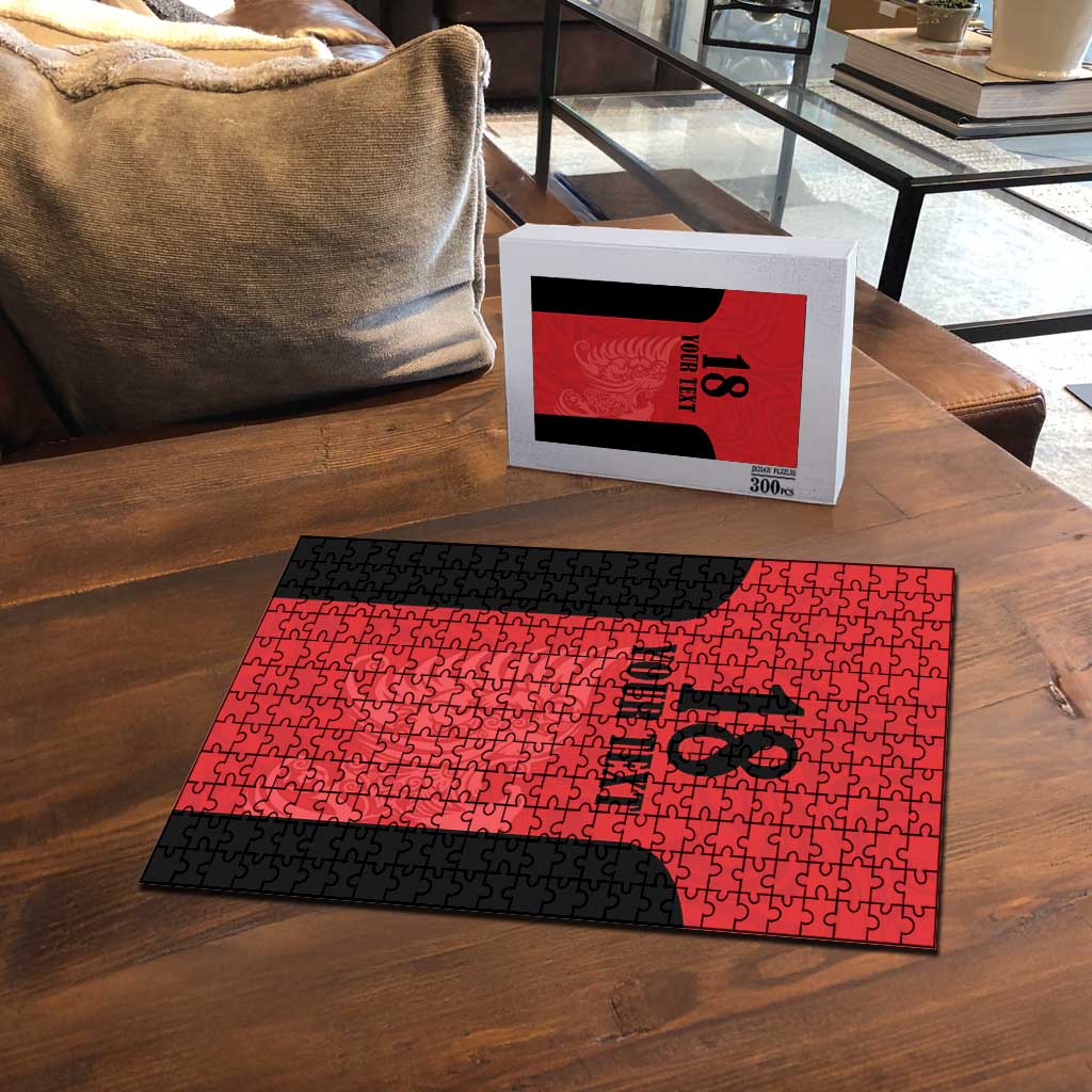 Custom Albania Football Pride Puzzle Kuqezinjte Eagle Red Version - Wonder Print Shop