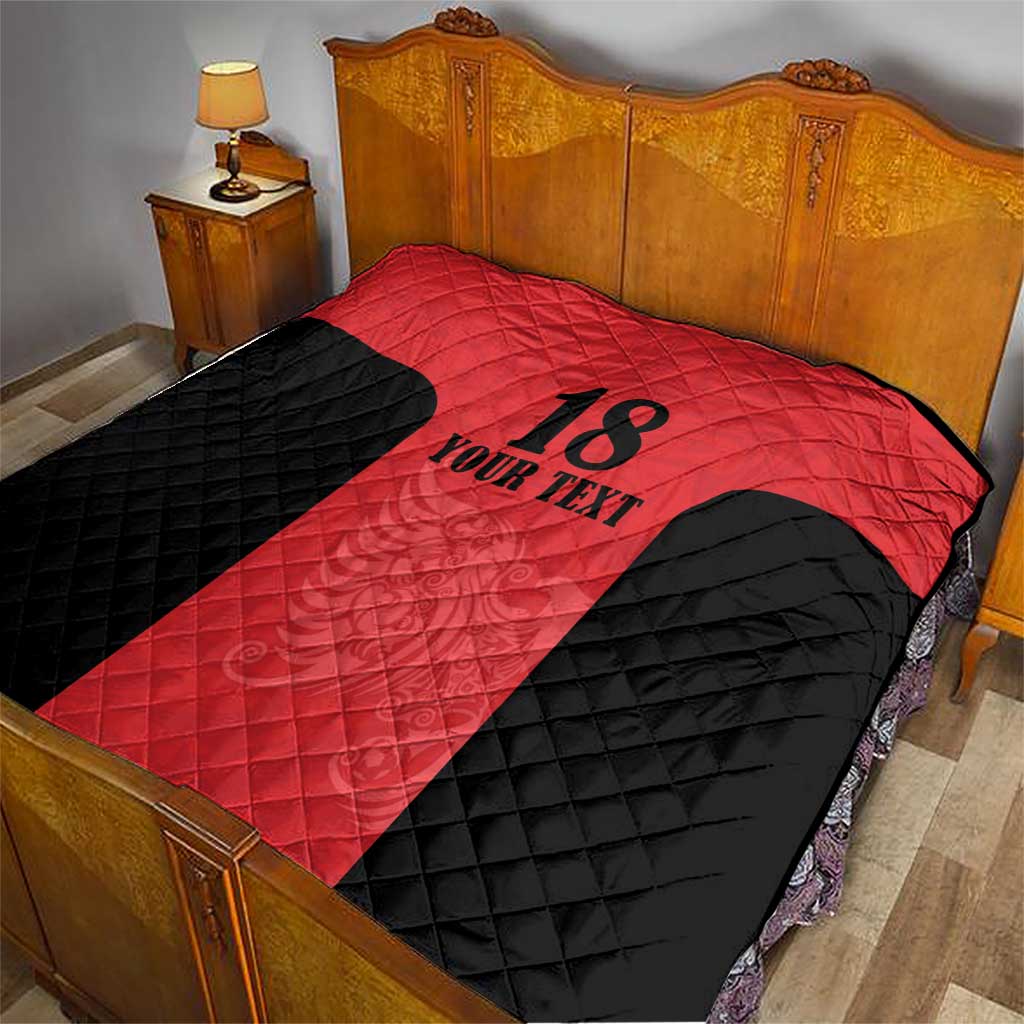Custom Albania Football Pride Quilt Kuqezinjte Eagle Red Version - Wonder Print Shop