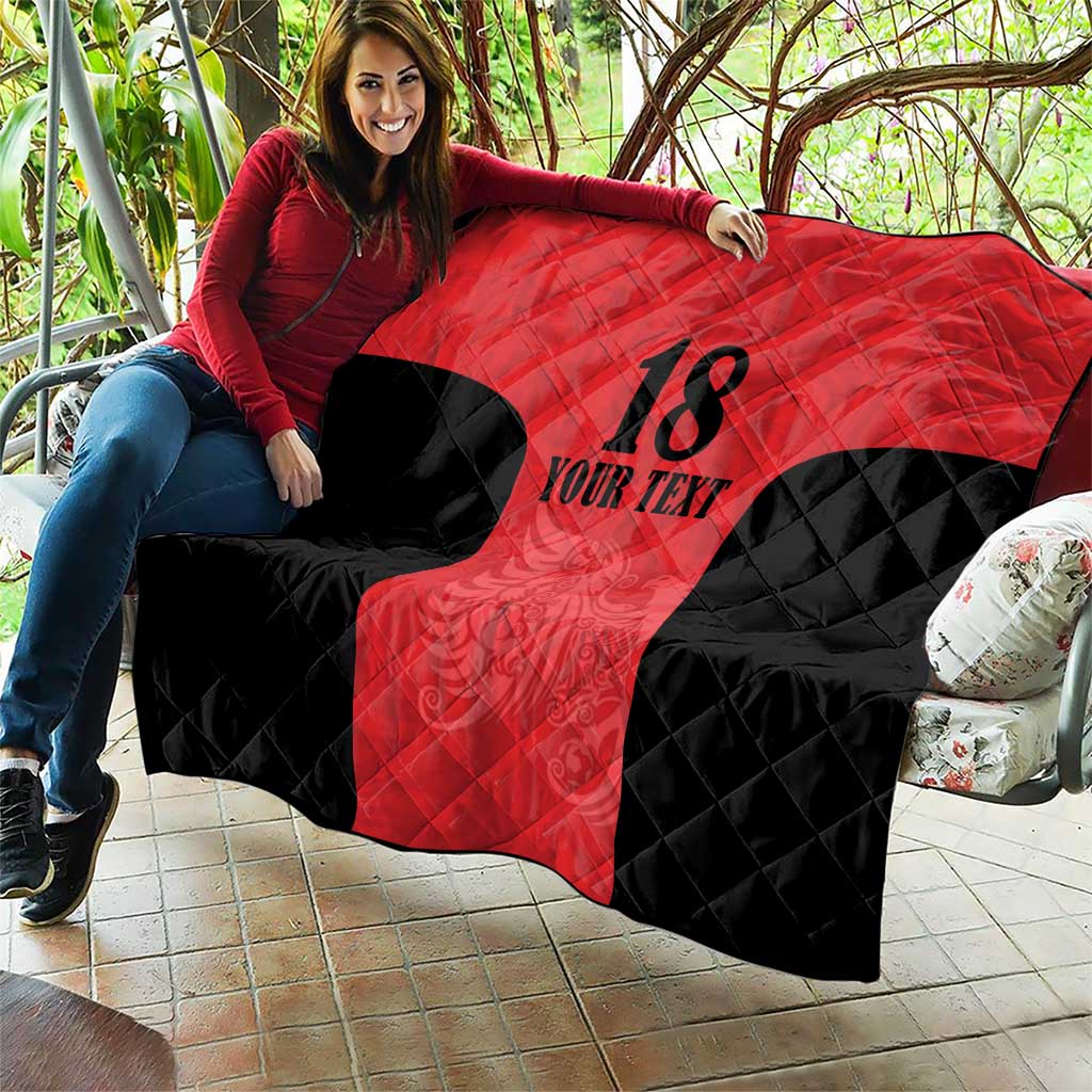Custom Albania Football Pride Quilt Kuqezinjte Eagle Red Version - Wonder Print Shop