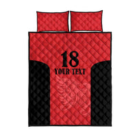 Custom Albania Football Pride Quilt Bed Set Kuqezinjte Eagle Red Version - Wonder Print Shop