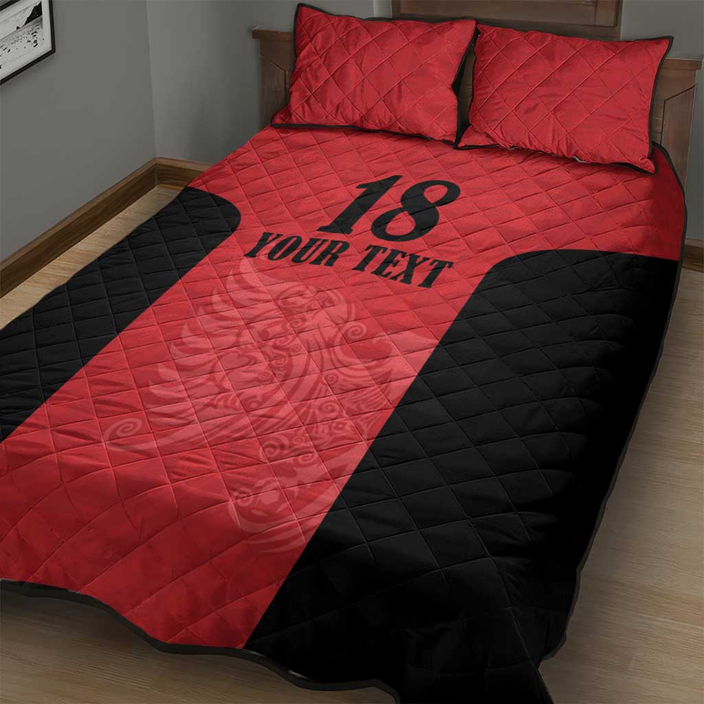 Custom Albania Football Pride Quilt Bed Set Kuqezinjte Eagle Red Version - Wonder Print Shop
