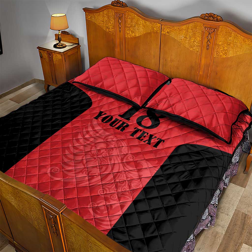 Custom Albania Football Pride Quilt Bed Set Kuqezinjte Eagle Red Version - Wonder Print Shop