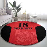 Custom Albania Football Pride Round Carpet Kuqezinjte Eagle Red Version - Wonder Print Shop