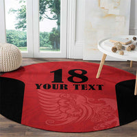 Custom Albania Football Pride Round Carpet Kuqezinjte Eagle Red Version - Wonder Print Shop