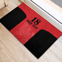 Custom Albania Football Pride Rubber Doormat Kuqezinjte Eagle Red Version - Wonder Print Shop