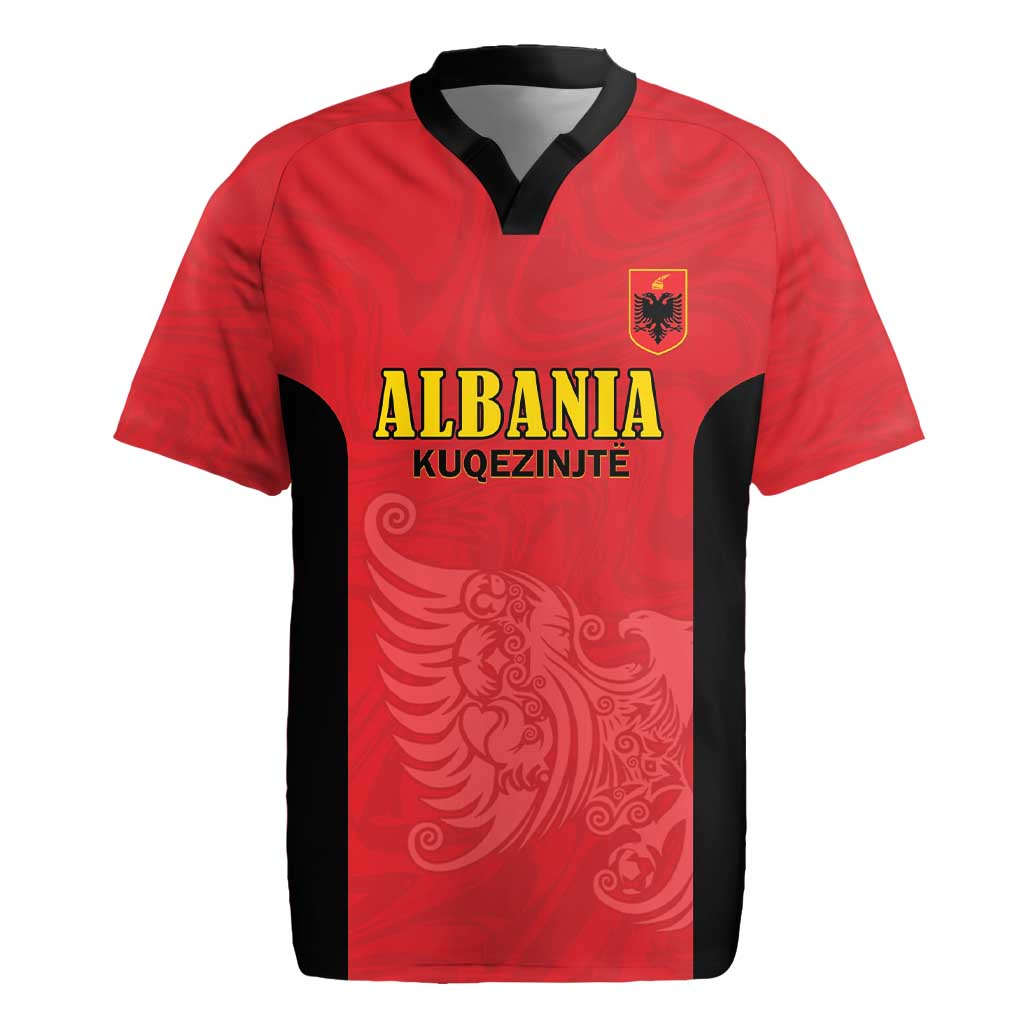 Custom Albania Football Pride Rugby Jersey Kuqezinjte Eagle Red Version - Wonder Print Shop