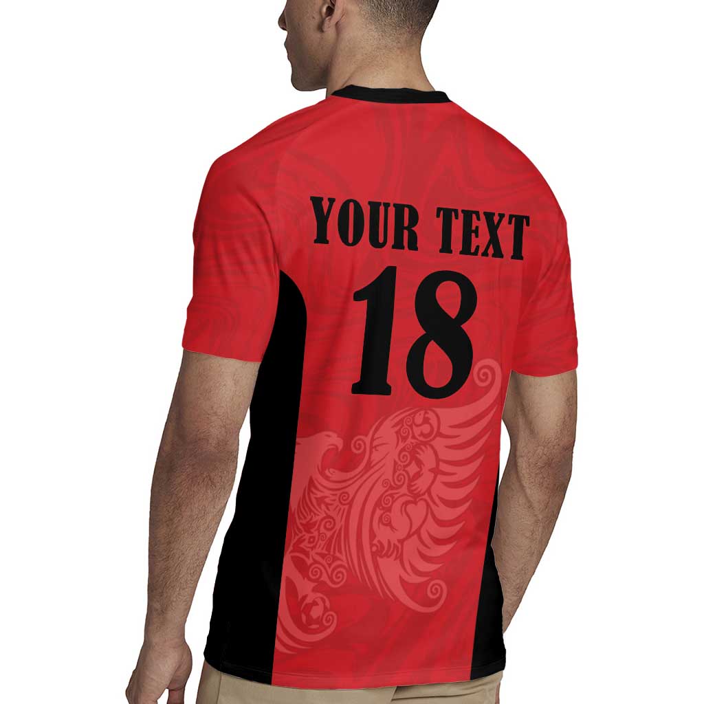 Custom Albania Football Pride Rugby Jersey Kuqezinjte Eagle Red Version - Wonder Print Shop