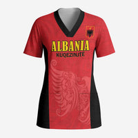 Custom Albania Football Pride Scrub Top Kuqezinjte Eagle Red Version - Wonder Print Shop