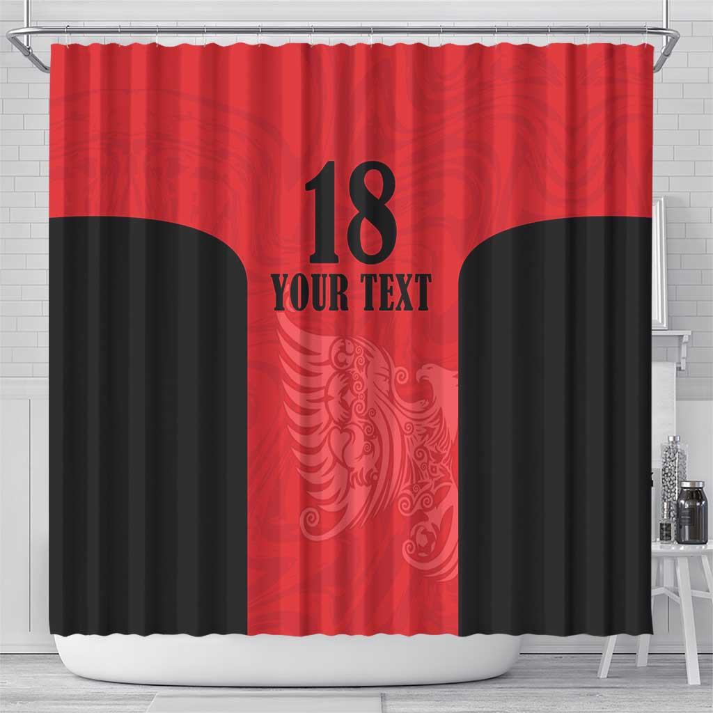 Custom Albania Football Pride Shower Curtain Kuqezinjte Eagle Red Version - Wonder Print Shop