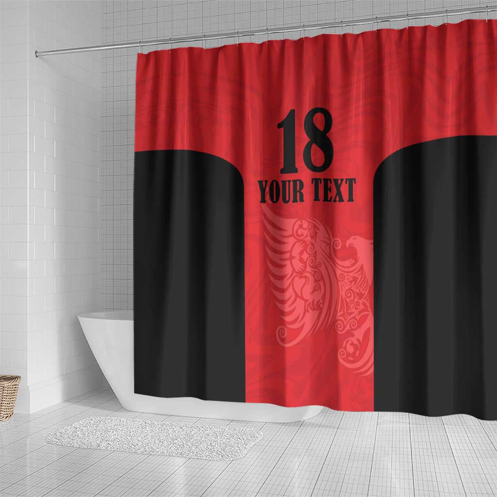 Custom Albania Football Pride Shower Curtain Kuqezinjte Eagle Red Version - Wonder Print Shop