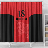Custom Albania Football Pride Shower Curtain Kuqezinjte Eagle Red Version - Wonder Print Shop