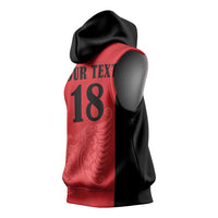 Custom Albania Football Pride Sleeveless Hoodie Kuqezinjte Eagle Red Version - Wonder Print Shop
