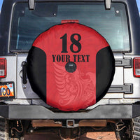 Custom Albania Football Pride Spare Tire Cover Kuqezinjte Eagle Red Version - Wonder Print Shop