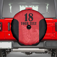 Custom Albania Football Pride Spare Tire Cover Kuqezinjte Eagle Red Version - Wonder Print Shop