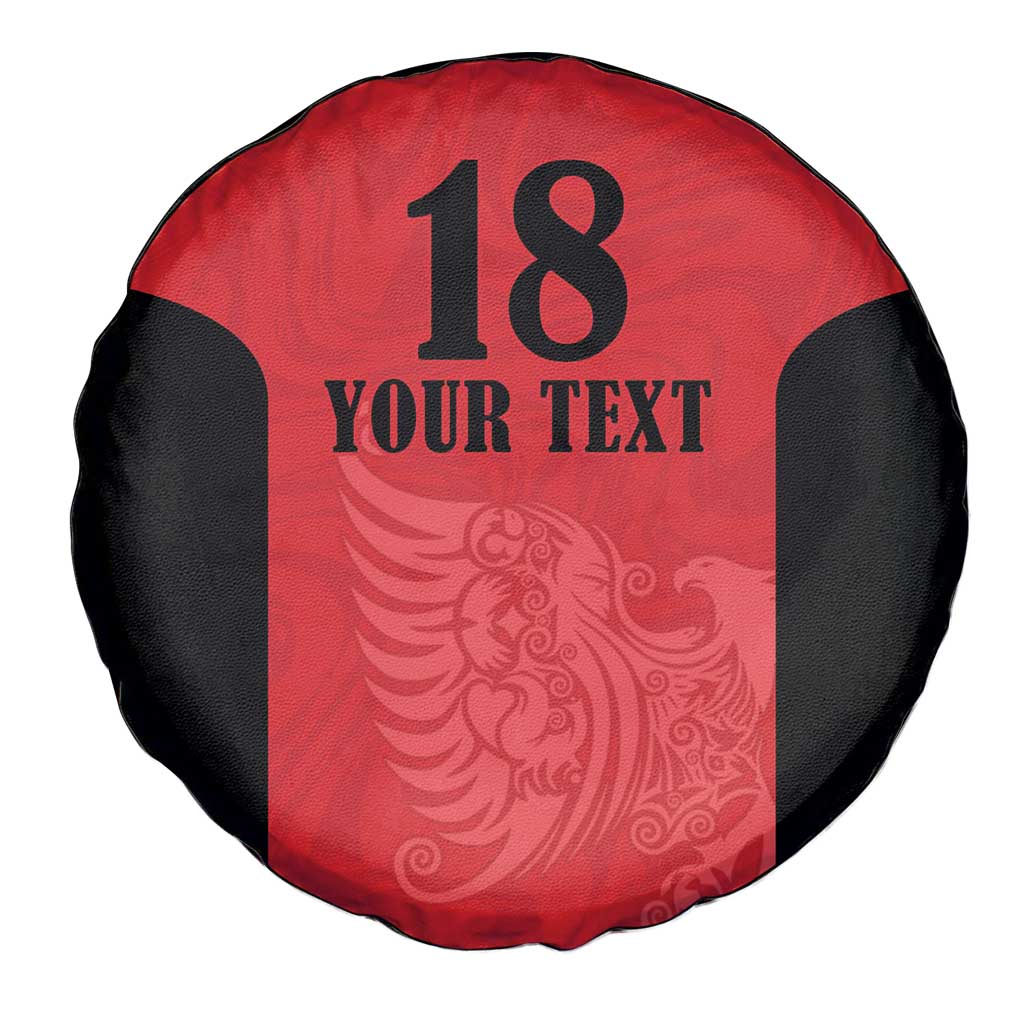 Custom Albania Football Pride Spare Tire Cover Kuqezinjte Eagle Red Version - Wonder Print Shop