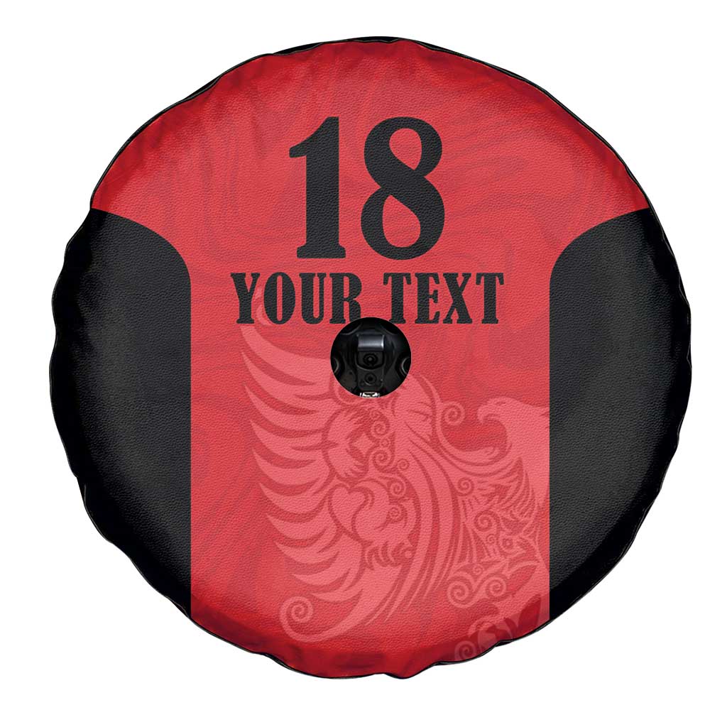 Custom Albania Football Pride Spare Tire Cover Kuqezinjte Eagle Red Version - Wonder Print Shop
