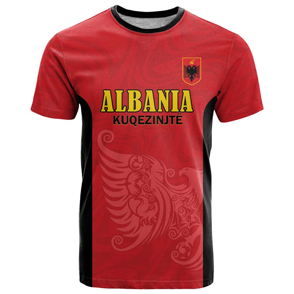 Custom Albania Football Pride T Shirt Kuqezinjte Eagle Red Version - Wonder Print Shop