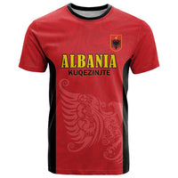 Custom Albania Football Pride T Shirt Kuqezinjte Eagle Red Version - Wonder Print Shop