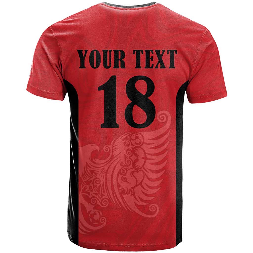 Custom Albania Football Pride T Shirt Kuqezinjte Eagle Red Version - Wonder Print Shop