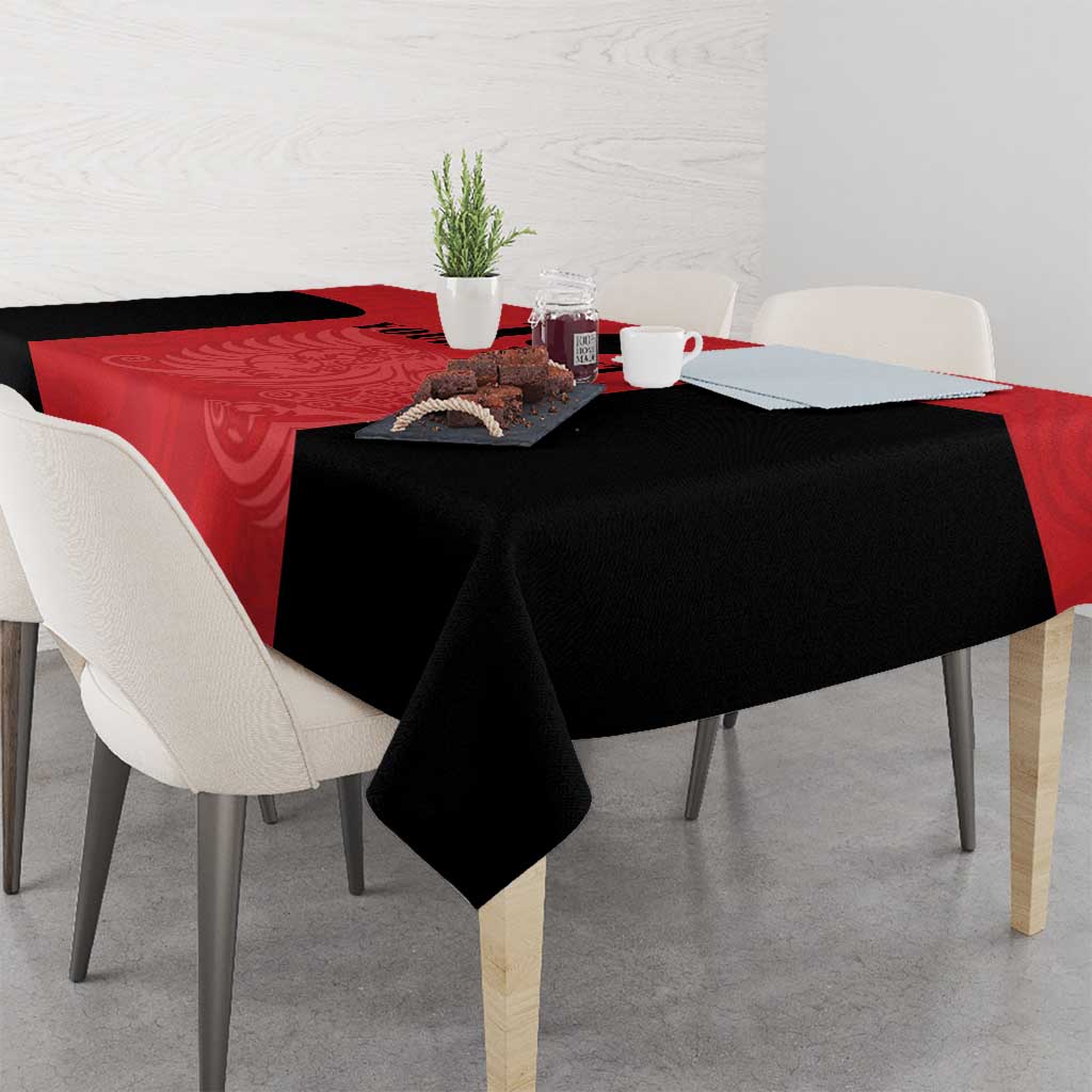 Custom Albania Football Pride Tablecloth Kuqezinjte Eagle Red Version - Wonder Print Shop