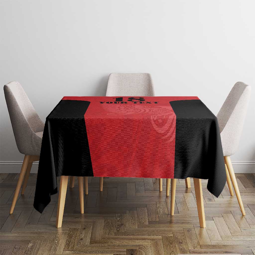 Custom Albania Football Pride Tablecloth Kuqezinjte Eagle Red Version - Wonder Print Shop