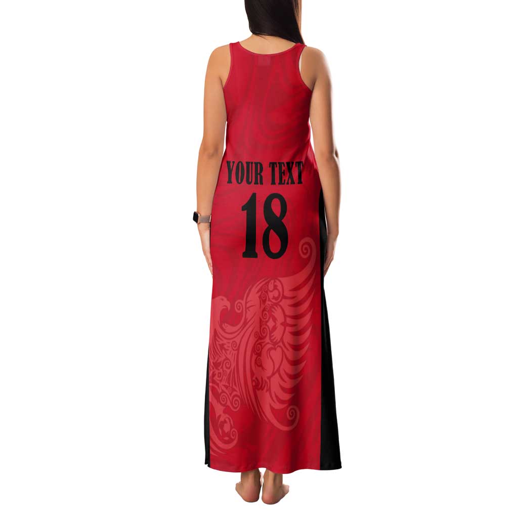Custom Albania Football Pride Tank Maxi Dress Kuqezinjte Eagle Red Version - Wonder Print Shop