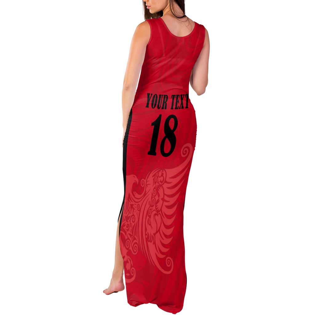 Custom Albania Football Pride Tank Maxi Dress Kuqezinjte Eagle Red Version - Wonder Print Shop