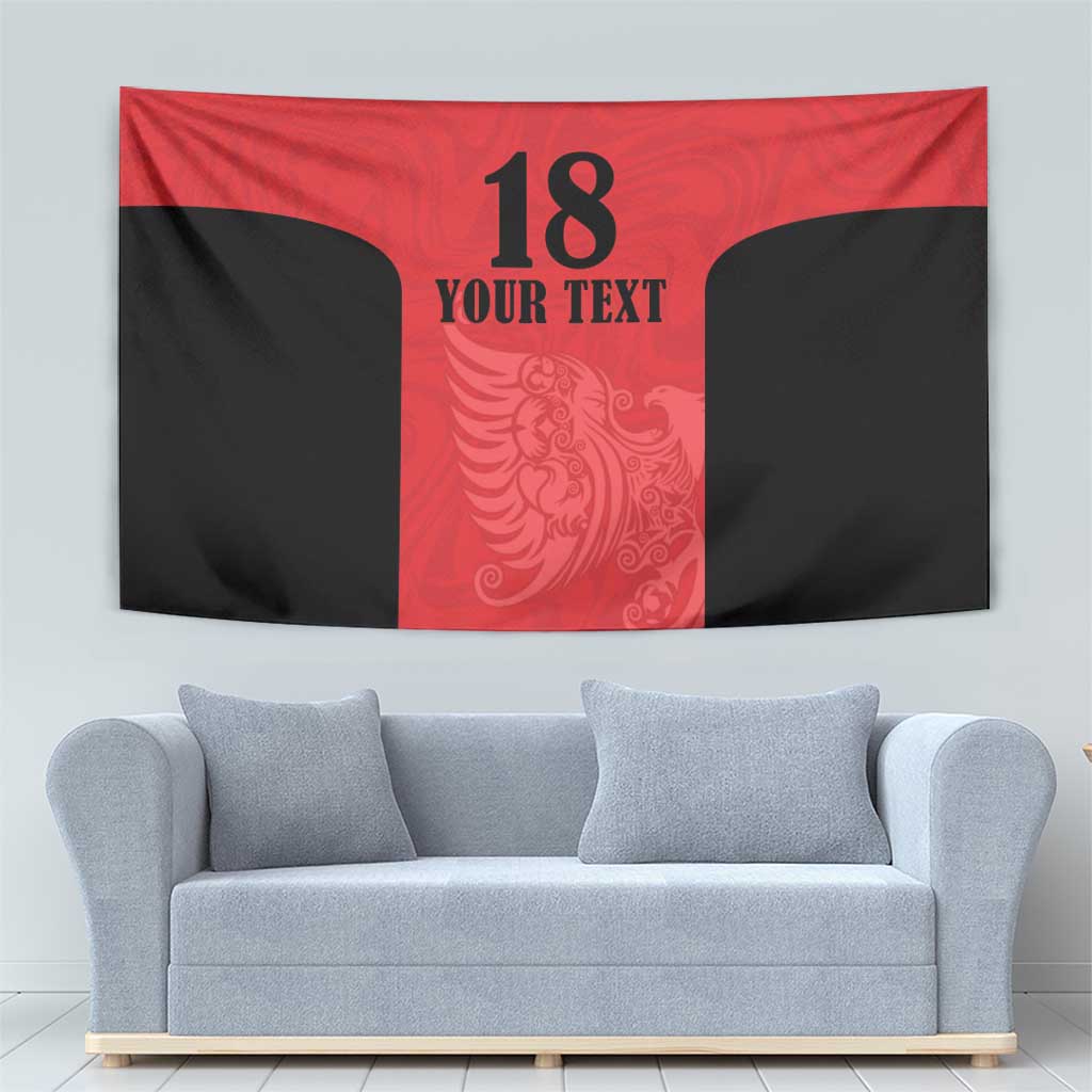 Custom Albania Football Pride Tapestry Kuqezinjte Eagle Red Version - Wonder Print Shop