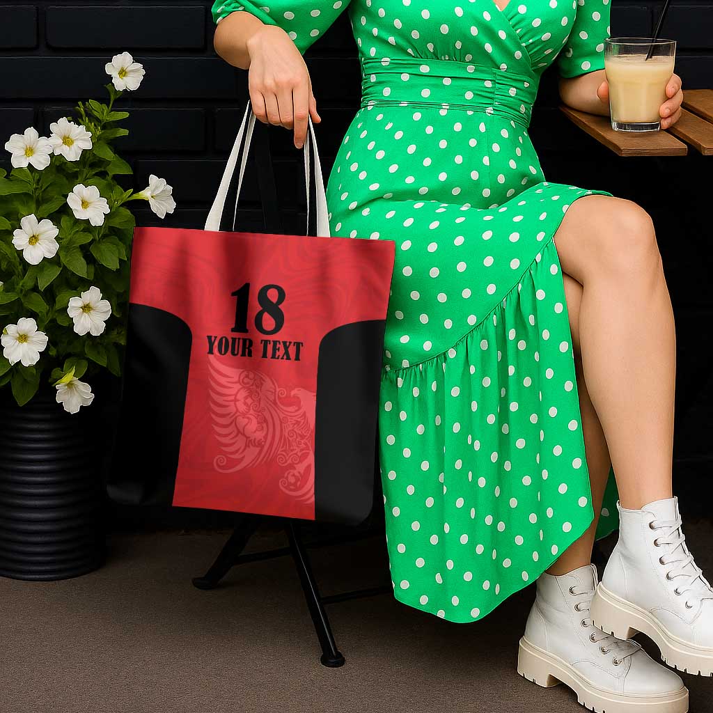 Custom Albania Football Pride Tote Bag Kuqezinjte Eagle Red Version - Wonder Print Shop